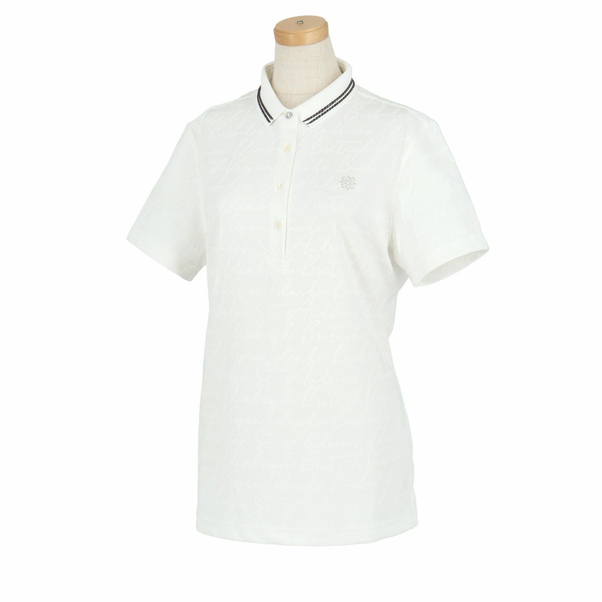 セントアンドリュース St ANDREWS　レディース 総柄 ロゴジャガード 半袖 ポロシャツ 043-4160352　2024年モデル ホワイト（030）