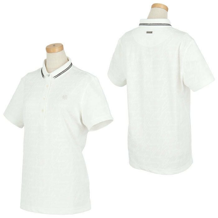 セントアンドリュース St ANDREWS　レディース 総柄 ロゴジャガード 半袖 ポロシャツ 043-4160352　2024年モデル 詳細2