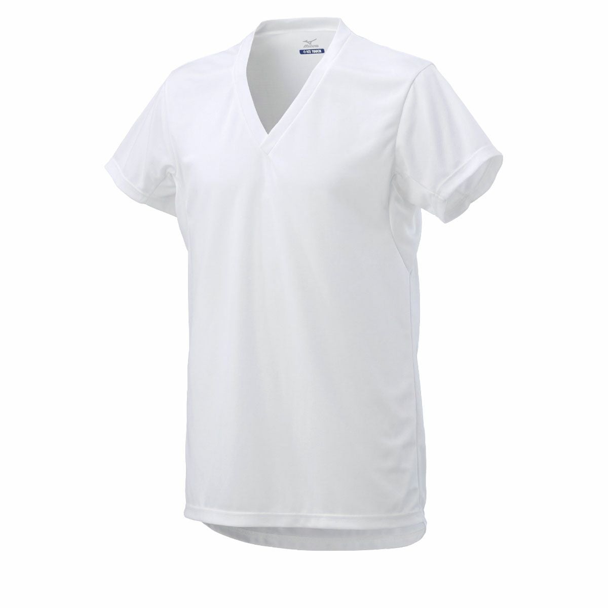 ミズノ MIZUNO　メンズ 接触冷感 アイスタッチ クイックドライアンダー 半袖 Vネック インナーシャツ C2JAA103 ホワイト（C2JAA10301）