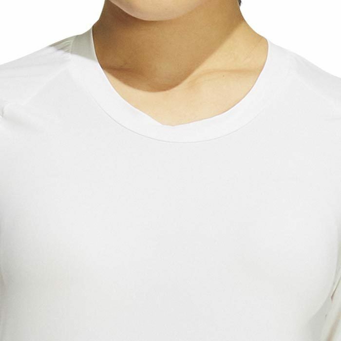 アディダス adidas　レディース ロゴプリント メッシュ切替 UVケア 長袖 クルーネック インナーシャツ IKJ70　2024年モデル 詳細3