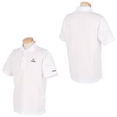 ピン PING　メンズ ロゴ刺繍 リブ衿 半袖 ポロシャツ 621-4160103　2024年モデル 詳細2