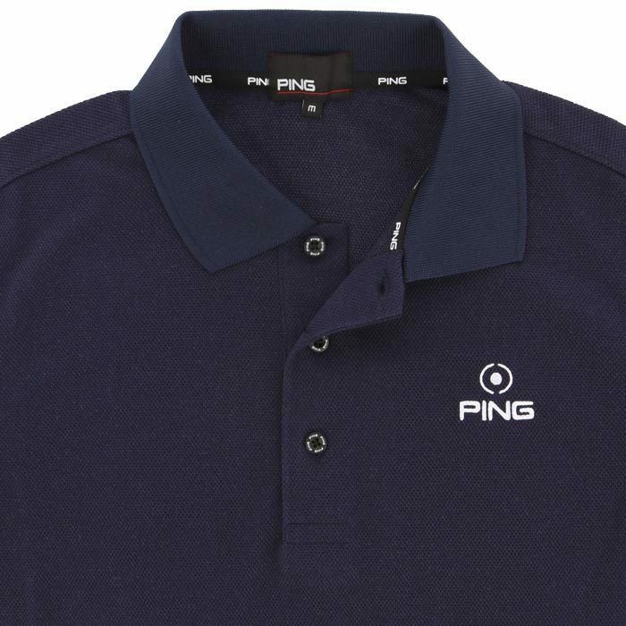 ピン PING　メンズ ロゴ刺繍 リブ衿 半袖 ポロシャツ 621-4160103　2024年モデル 詳細3