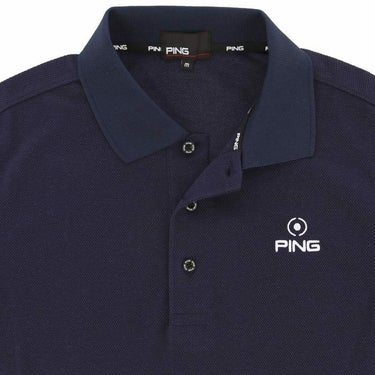 ピン PING　メンズ ロゴ刺繍 リブ衿 半袖 ポロシャツ 621-4160103　2024年モデル 詳細3