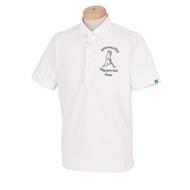 ピン PING　メンズ Mr.PING ロゴ刺繍 半袖 ポロシャツ 621-4160201　2024年モデル ホワイト（030）