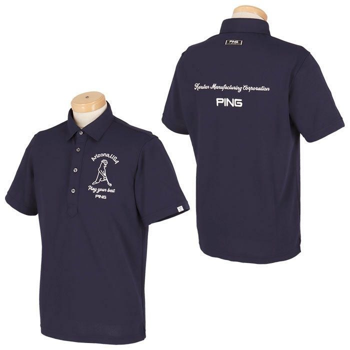 ピン PING　メンズ Mr.PING ロゴ刺繍 半袖 ポロシャツ 621-4160201　2024年モデル 詳細2