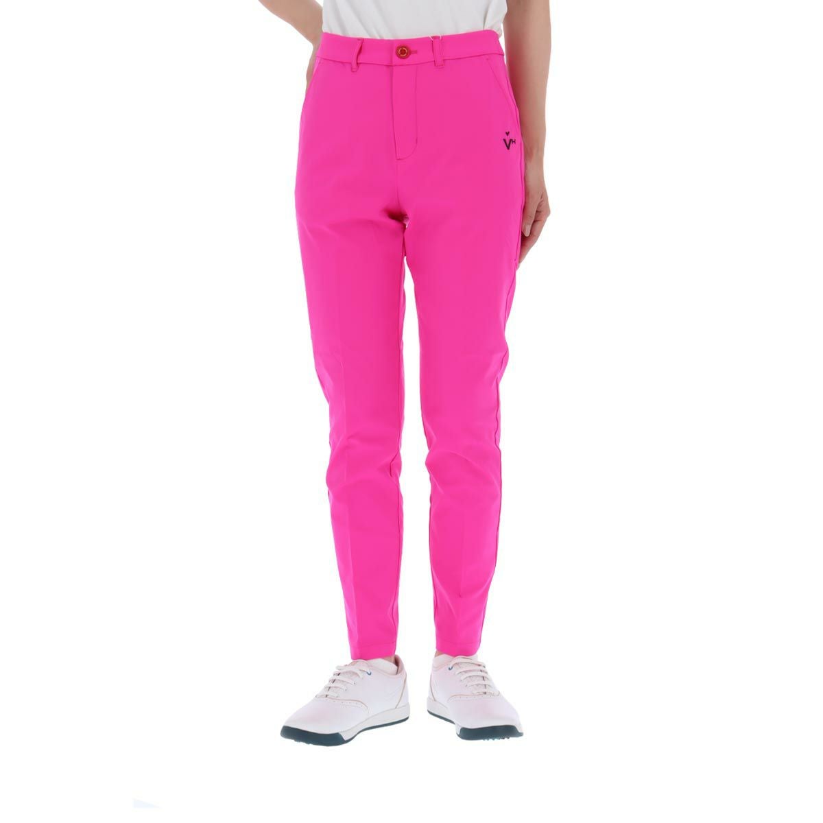 ビバハート VIVA HEART　レディース 撥水 ロゴ刺繍 4WAYストレッチ センタープレス ロングパンツ 012-71210　2024年モデル [裾上げ対応1●] フューシャピンク（75）