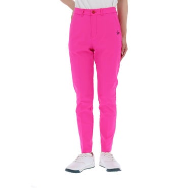 ビバハート VIVA HEART　レディース 撥水 ロゴ刺繍 4WAYストレッチ センタープレス ロングパンツ 012-71210　2024年モデル [裾上げ対応1●] フューシャピンク（75）