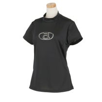 アルチビオ archivio　レディース エンブレム風ロゴ ラメプリント UVケア 半袖 モックネック プルオーバー A359407　2024年モデル