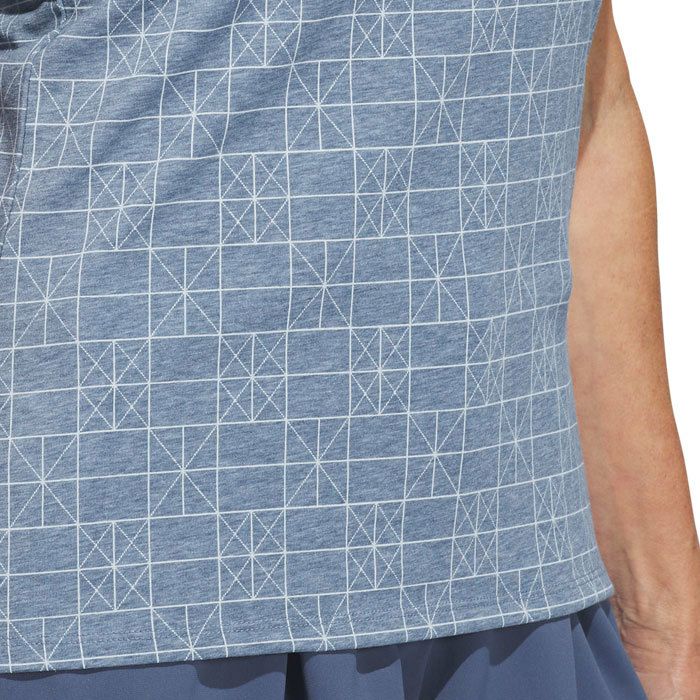 アディダス adidas　レディース GO-TO 杢調 ストレッチ 総柄 半袖 モックネックシャツ KLO29　2024年モデル 詳細4