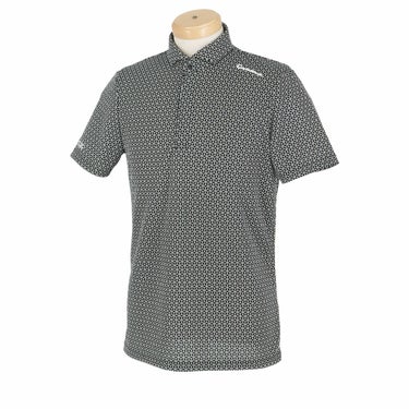 テーラーメイド TaylorMade　メンズ 総柄 グラフィックプリント T-ICE 半袖 ポロシャツ TL393　2024年モデル ブラック（M19517）