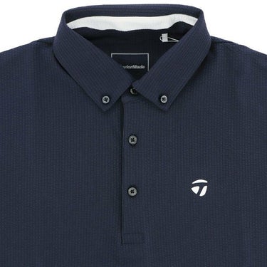 テーラーメイド TaylorMade　メンズ ロゴプリント シアサッカー 半袖 ボタンダウン ポロシャツ TL427　2024年モデル 詳細3