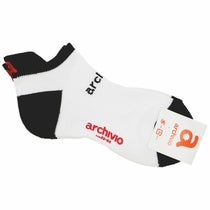 アルチビオ archivio　レディース ロゴデザイン バイカラー アンクルソックス A350203 101 ブラック　2024年モデル