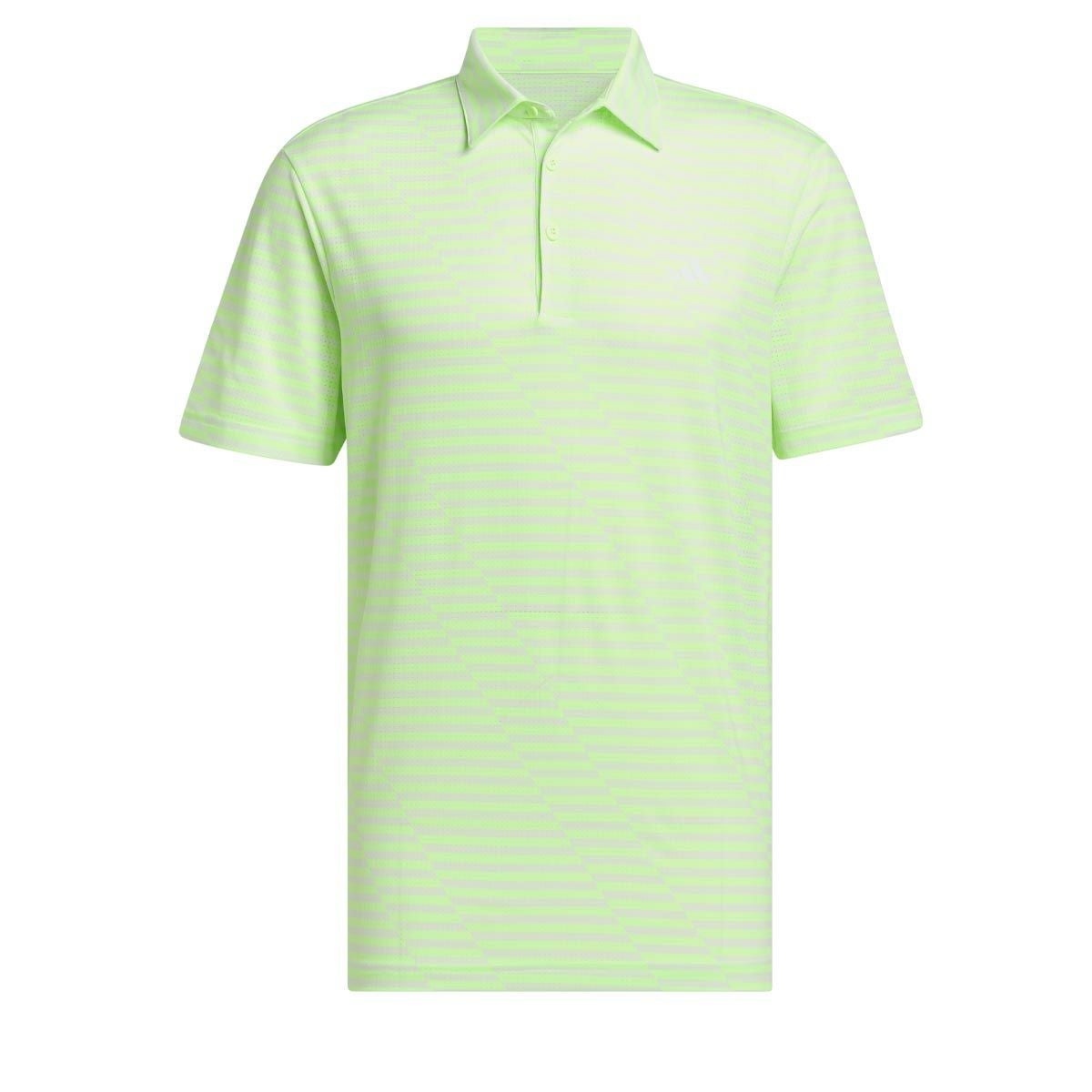 アディダス adidas　メンズ ボーダー柄 ドットメッシュ生地 ストレッチ 半袖 ポロシャツ KOV92　2024年モデル グリーン/ジェイド（IU4391）