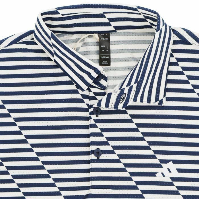 アディダス adidas　メンズ ボーダー柄 ドットメッシュ生地 ストレッチ 半袖 ポロシャツ KOV92　2024年モデル 詳細3