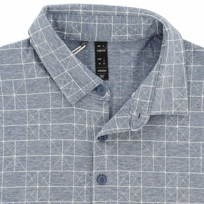 アディダス adidas　メンズ GO-TO 杢調 ストレッチ 総柄 半袖 ボタンダウン ポロシャツ KOW10　2024年モデル 詳細4
