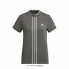 アディダス adidas　レディース ULTIMATE365 スリーストライプス ジャカード ストレッチ 半袖 モックネックシャツ IKJ61　2024年モデル