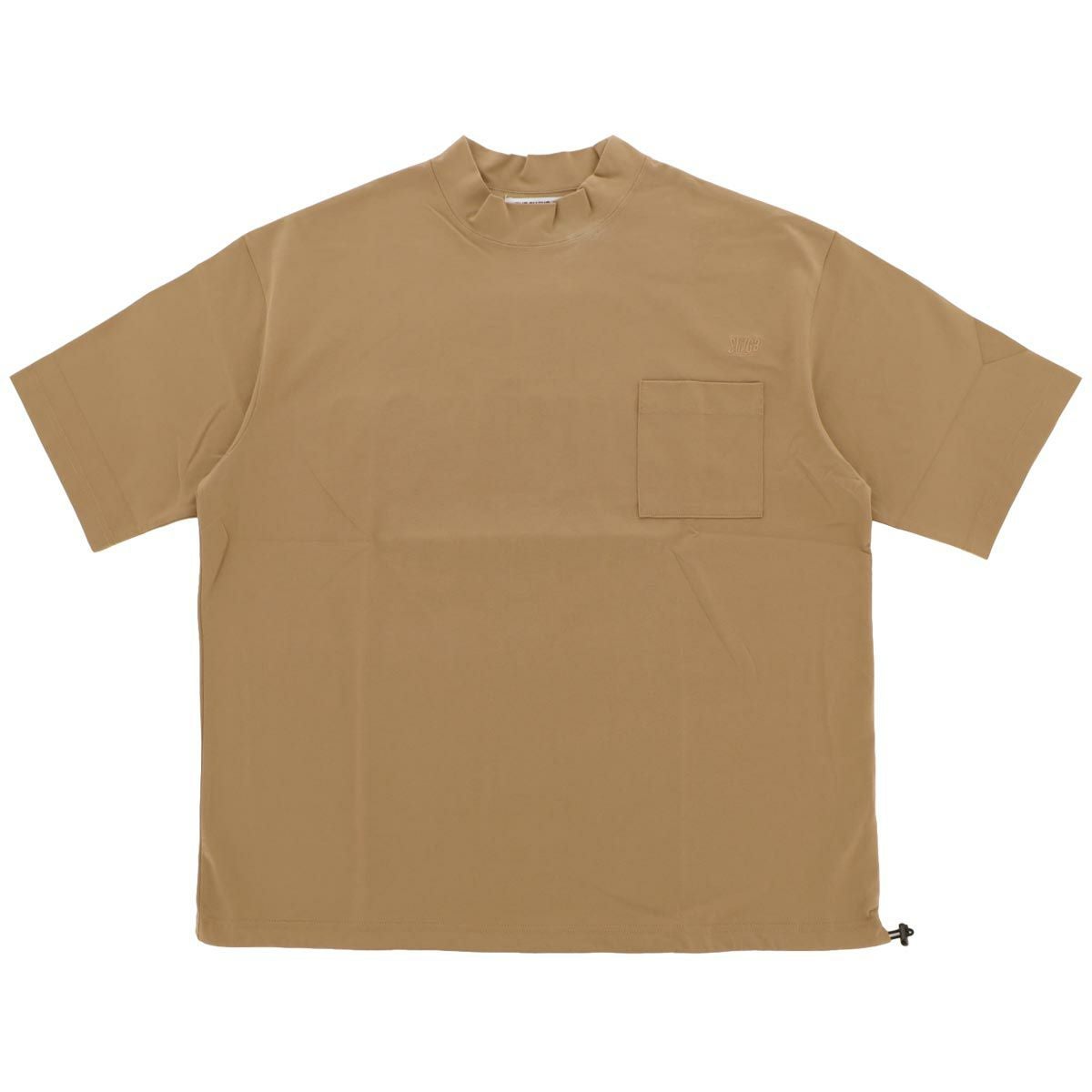 ザ スウィンガー THE SWINGGGR　メンズ バックロゴプリント 胸ポケット ストレッチ 半袖 モックネックシャツ 0124-SWG-CT002　2024年モデル 詳細1