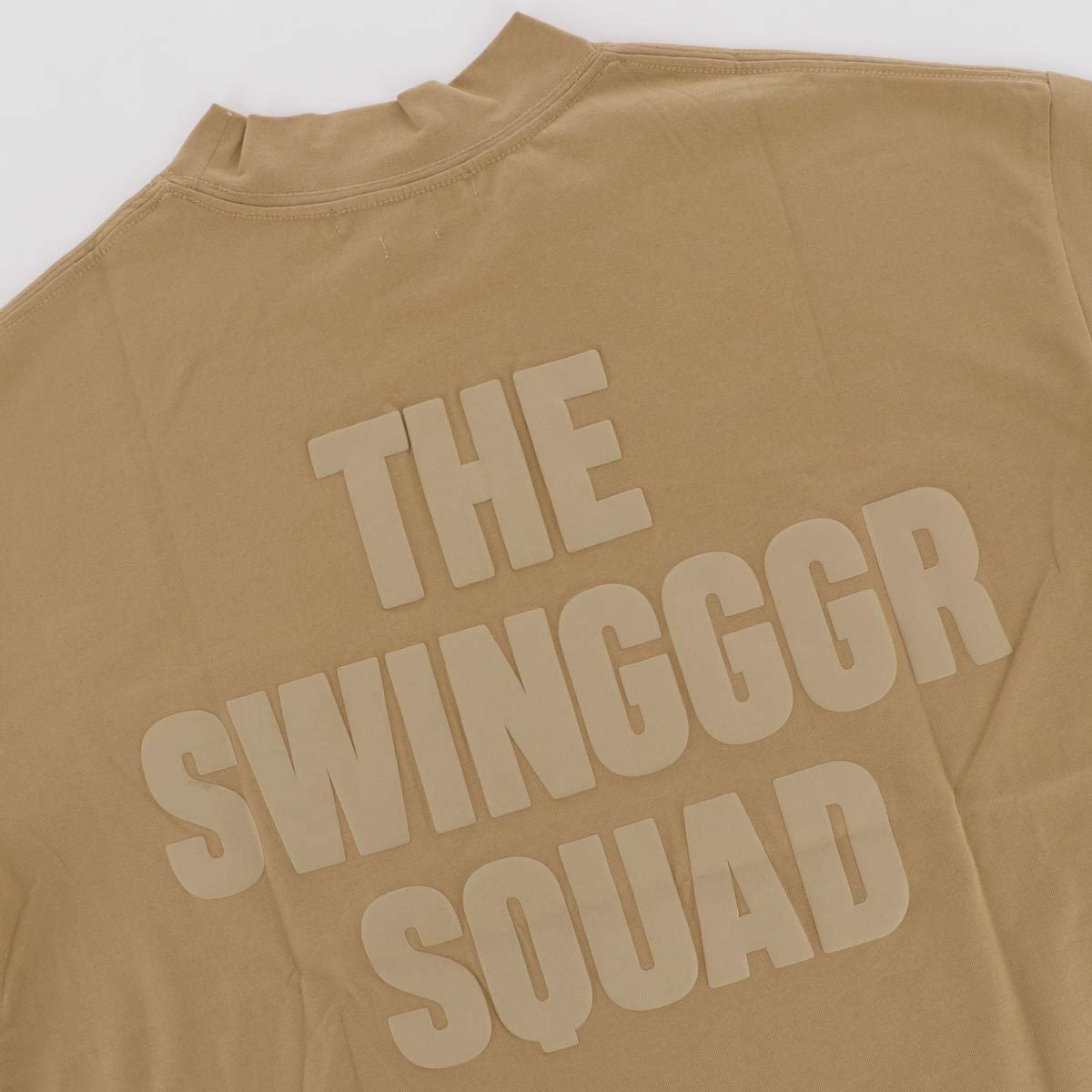 ザ スウィンガー THE SWINGGGR　メンズ バックロゴプリント 胸ポケット ストレッチ 半袖 モックネックシャツ 0124-SWG-CT002　2024年モデル 詳細4