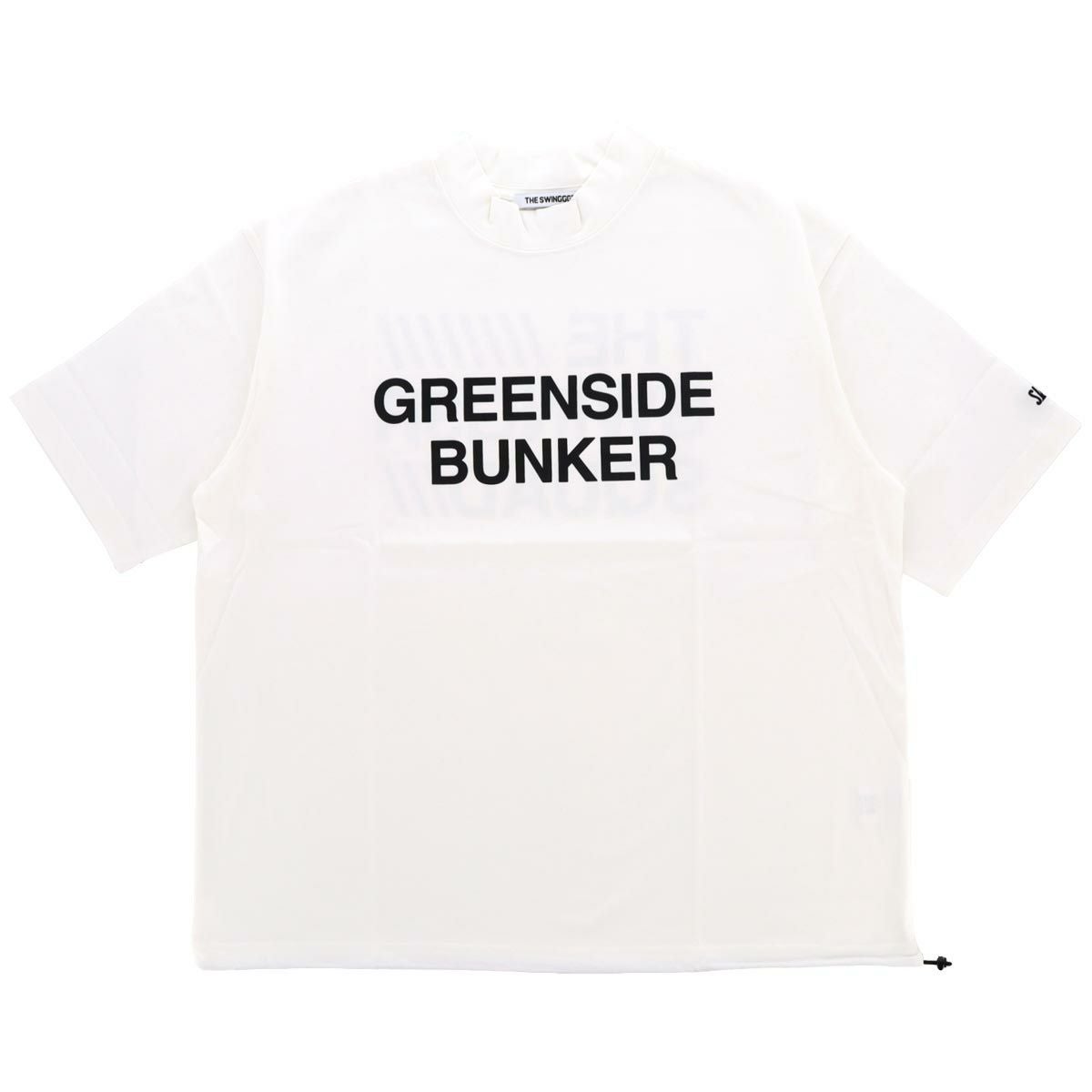 ザ スウィンガー THE SWINGGGR　メンズ ロゴプリント ストレッチ 半袖 モックネックシャツ 0124-SWG-CT003　2024年モデル ホワイト（WHT）