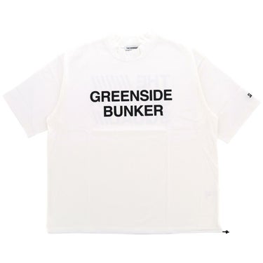 ザ スウィンガー THE SWINGGGR　メンズ ロゴプリント ストレッチ 半袖 モックネックシャツ 0124-SWG-CT003　2024年モデル ホワイト（WHT）