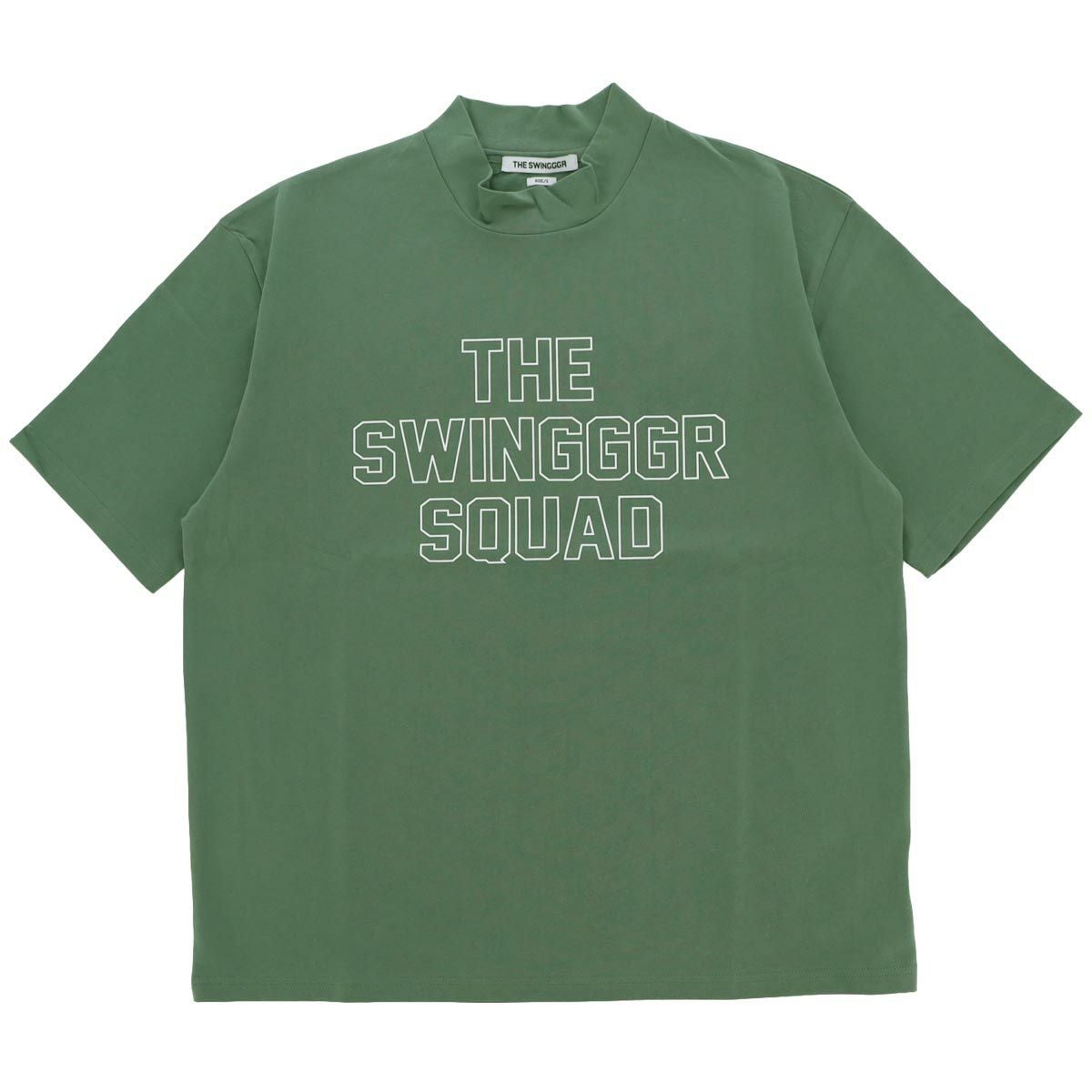 ザ スウィンガー THE SWINGGGR メンズ アウトラインロゴ ストレッチ 半袖 モックネックシャツ 0124-SWG-CT006 2024年モデル