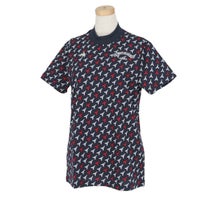 ルコック Le coq sportif　レディース ロゴ刺繍 エッフェル塔柄 ストレッチ 半袖 モックネックシャツ QGWXJA05　2024年モデル