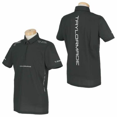 テーラーメイド TaylorMade　メンズ T-ICE カーボンモチーフ柄 クーリング 半袖 ハーフジップ ポロシャツ TL402　2024年モデル 詳細2