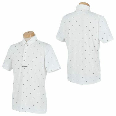 テーラーメイド TaylorMade　メンズ UVケア メタルT 小紋柄 ボックスロゴワッペン 半袖 ポロシャツ TL434　2024年モデル 詳細2