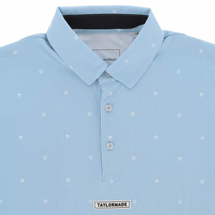 テーラーメイド TaylorMade　メンズ UVケア メタルT 小紋柄 ボックスロゴワッペン 半袖 ポロシャツ TL434　2024年モデル 詳細3