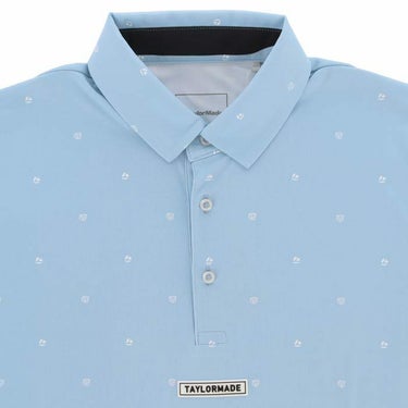 テーラーメイド TaylorMade　メンズ UVケア メタルT 小紋柄 ボックスロゴワッペン 半袖 ポロシャツ TL434　2024年モデル 詳細3