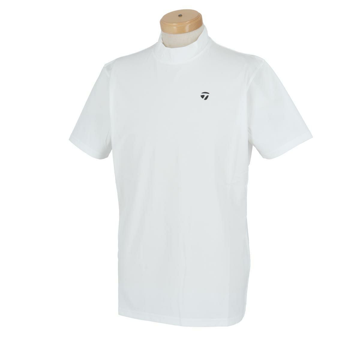 テーラーメイド TaylorMade　メンズ UVケア バックフォトプリント 半袖 モックネックシャツ TL436　2024年モデル ホワイト（M19662）