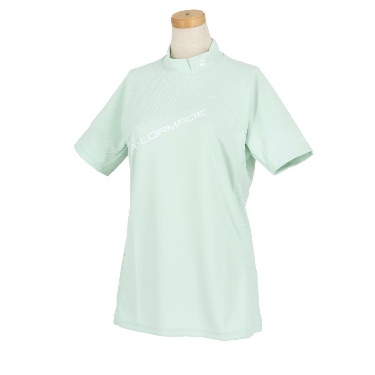 テーラーメイド TaylorMade　レディース T-ICE メッシュ切替 クーリング 半袖 モックネックシャツ TL464　2024年モデル アイスミント（M19755）