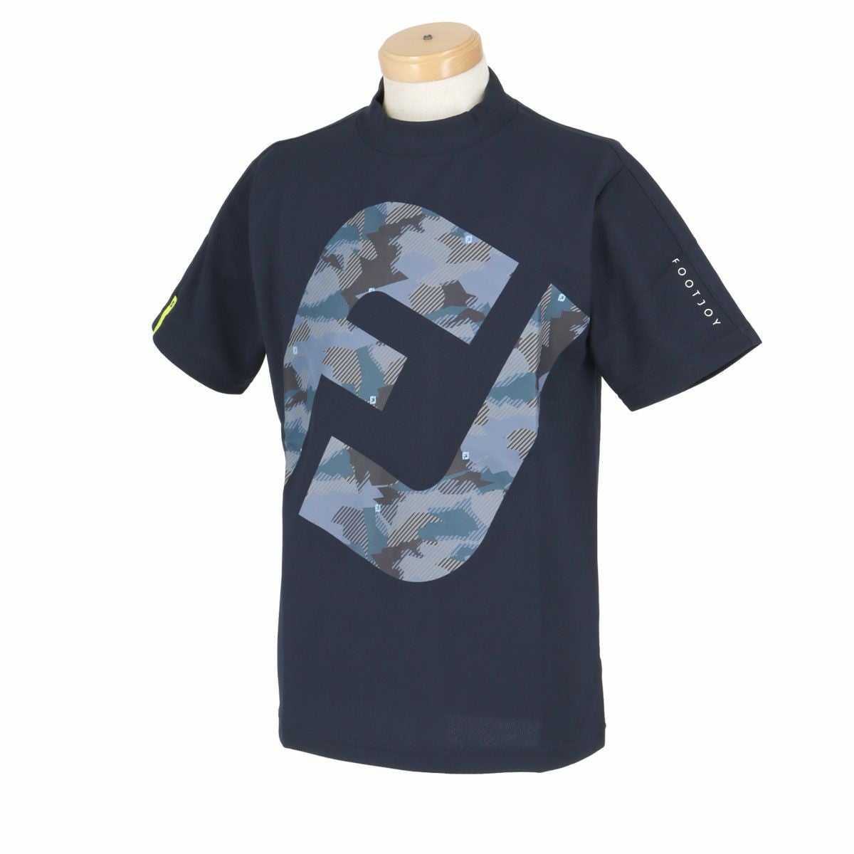 フットジョイ FootJoy メンズ ビッグロゴプリント カモフラージュ ストレッチ 半袖 モックネックシャツ FJ-S24-S08 2024年モデル