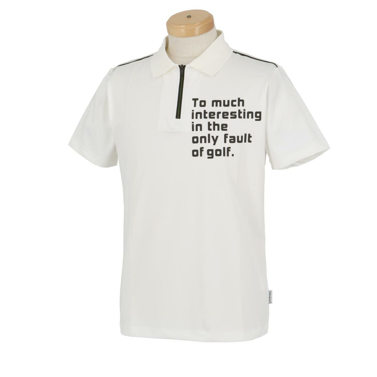 ビバハート VIVA HEART　メンズ レタードデザイン 接触冷感 半袖 ハーフジップ ポロシャツ 011-21442　2024年モデル オフホワイト（05）