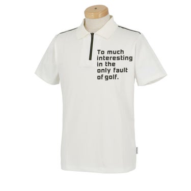 ビバハート VIVA HEART　メンズ レタードデザイン 接触冷感 半袖 ハーフジップ ポロシャツ 011-21442　2024年モデル オフホワイト（05）