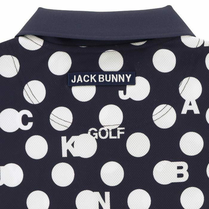 ぼぼ未使用　Jack Bunny!! 5サイズ　ド派手柄　ポロシャツ　ゴルフ ジャックバニー Jack Bunny!! メンズ ロゴデザイン ドット柄 メッシュ