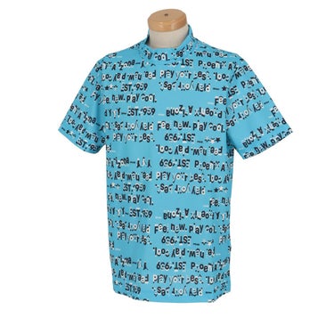 ピン PING　メンズ 総柄プリント ストレッチ 半袖 ハイネックシャツ 621-4167303　2024年モデル ブルー（110）