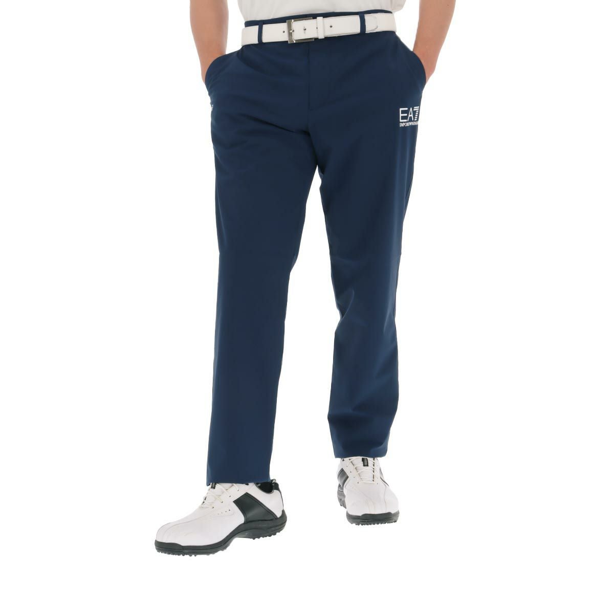 極美品✨エンポリオアルマーニ　ストレッチパンツ　イーグル金具　洗える　紺　2XL EMPORIO ARMANI (エンポリオアルマーニ) ストレッチ ジップフライ