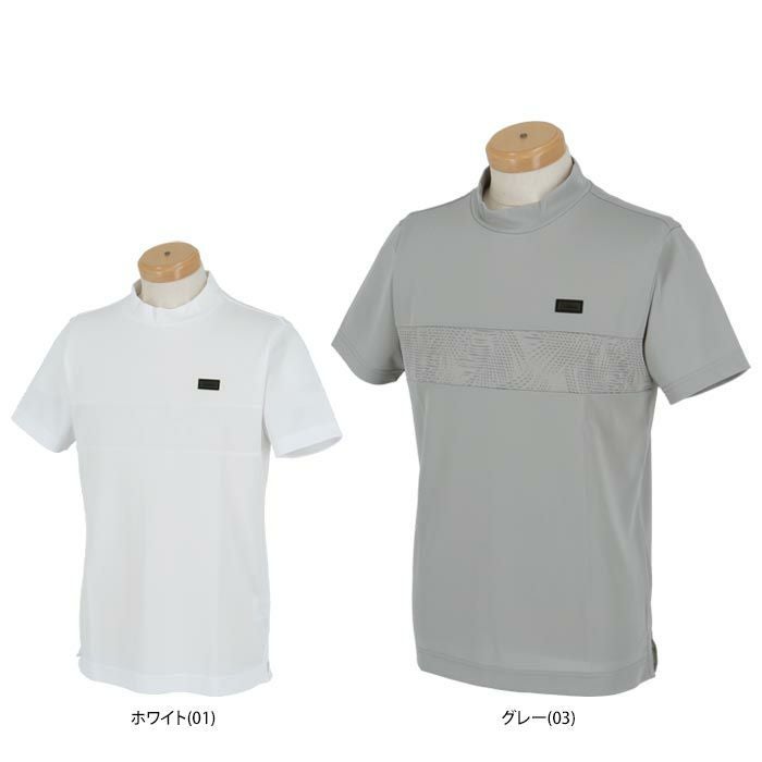 タイトリスト Titleist　メンズ ボタニカルジャカード 柄切替 半袖 モックネックシャツ TLPMS113J　2024年モデル 詳細1