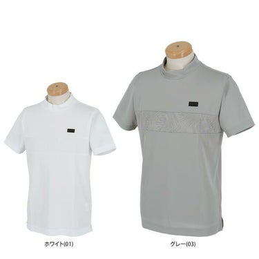 タイトリスト Titleist　メンズ ボタニカルジャカード 柄切替 半袖 モックネックシャツ TLPMS113J　2024年モデル 詳細1
