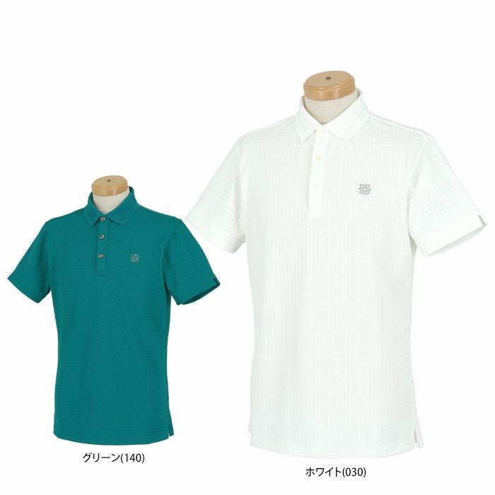 未使用 セントアンドリュース 凹凸ジャガード ストレッチ 長袖 ポロシャツ LL St ANDREWS 送料無料 セントアンドリュース レディース コンセプト柄