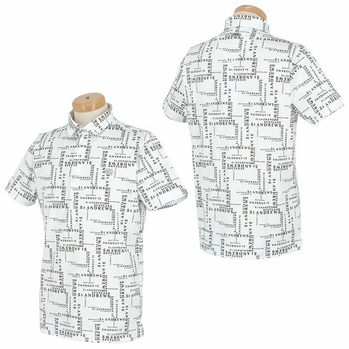 セントアンドリュース St ANDREWS　メンズ 総柄 ロゴプリント 半袖 ポロシャツ 042-4160555　2024年モデル 詳細2