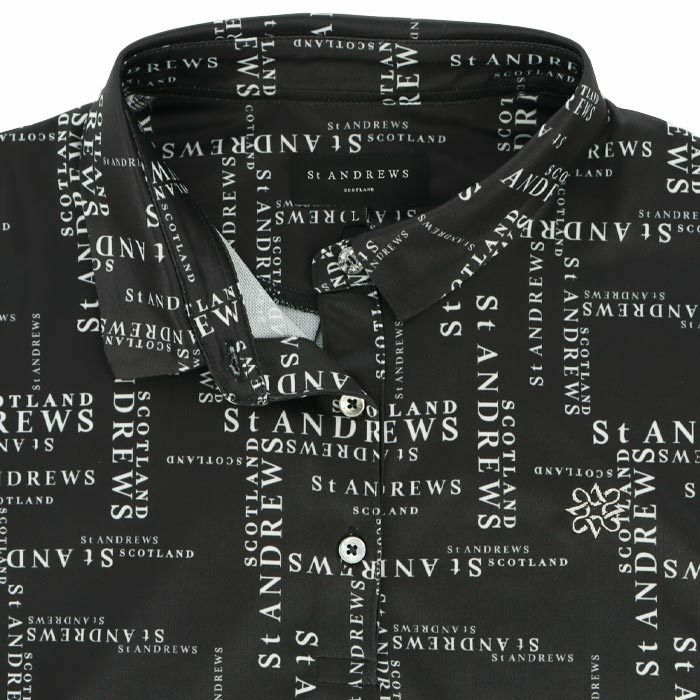 セントアンドリュース St ANDREWS　レディース 総柄 ロゴプリント 半袖 ポロシャツ 043-4160556　2024年モデル 詳細3