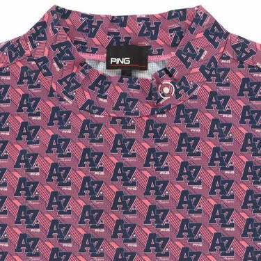 ピン PING　レディース ロゴデザイン 総柄プリント ストレッチ 半袖 ハイネックシャツ 622-4167300　2024年モデル 詳細2