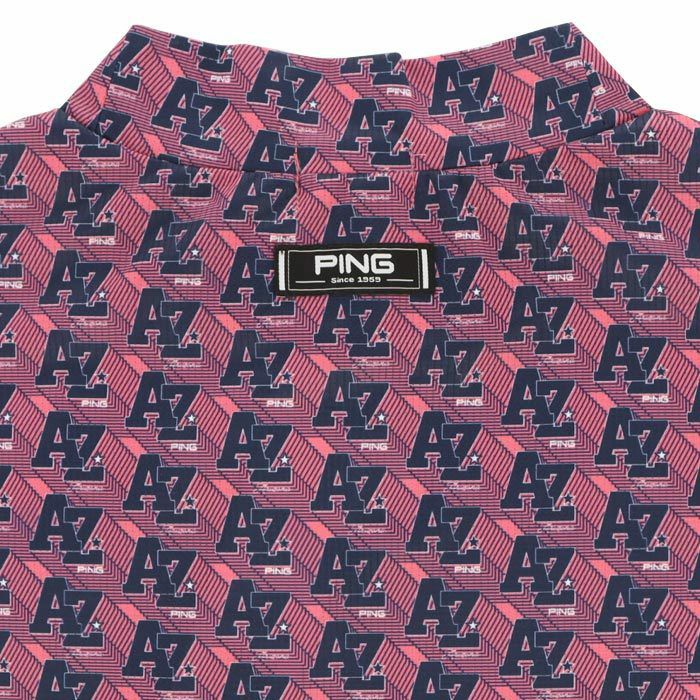 ピン PING　レディース ロゴデザイン 総柄プリント ストレッチ 半袖 ハイネックシャツ 622-4167300　2024年モデル 詳細3