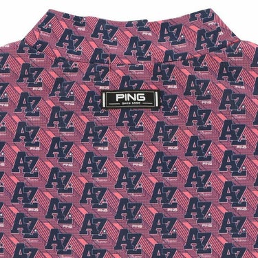 ピン PING　レディース ロゴデザイン 総柄プリント ストレッチ 半袖 ハイネックシャツ 622-4167300　2024年モデル 詳細3