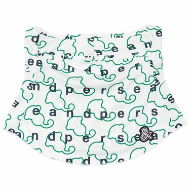 アンパスィ and per se　レディース ロゴワッペン フェイスカバー AFS8914 16 ホワイト×グリーン　2024年春夏モデル ホワイト×グリーン（16）