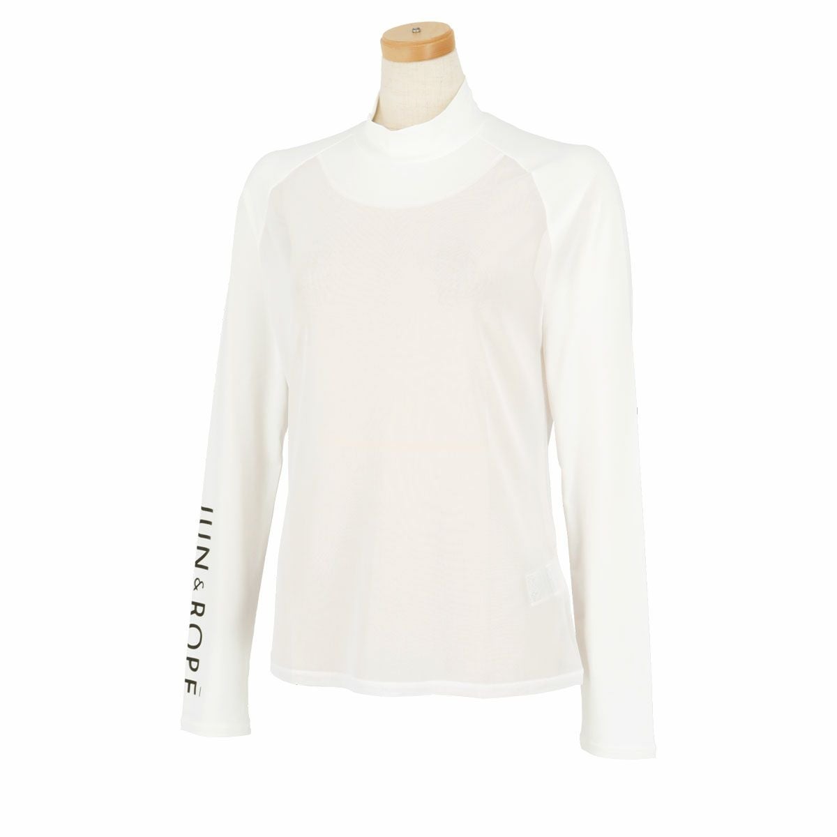ジュン アンド ロペ JUN ＆ ROPE レディース ロゴプリント クールコア メッシュ 生地切替 長袖 モックネック インナーシャツ ERM84000 2024年モデル