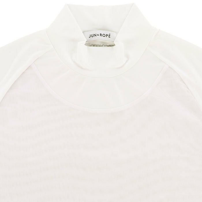 ジュン アンド ロペ JUN ＆ ROPE　レディース ロゴプリント クールコア メッシュ 生地切替 長袖 モックネック インナーシャツ ERM84000　2024年モデル 詳細3