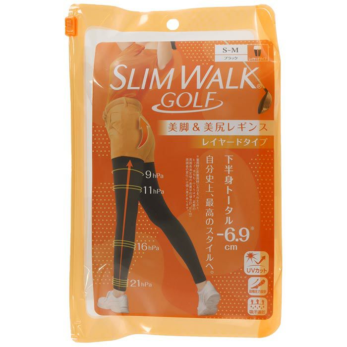 スリムウォーク ゴルフ SLIMWALK GOLF レディース 美脚＆美尻 レギンス ブラック 2024年モデル